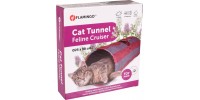 Tunnel de jeu pour chat Rouge et Gris 90cm - FLAMINGO