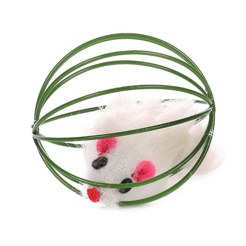 Jouet balle métale avec souris pour chat 5 cm x 1 - FLAMINGO