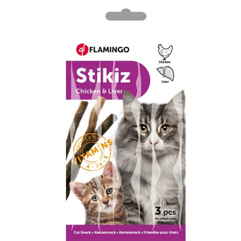 Friandises Pour Chat Batonnet Stikiz Poisson X 3 Flamingo