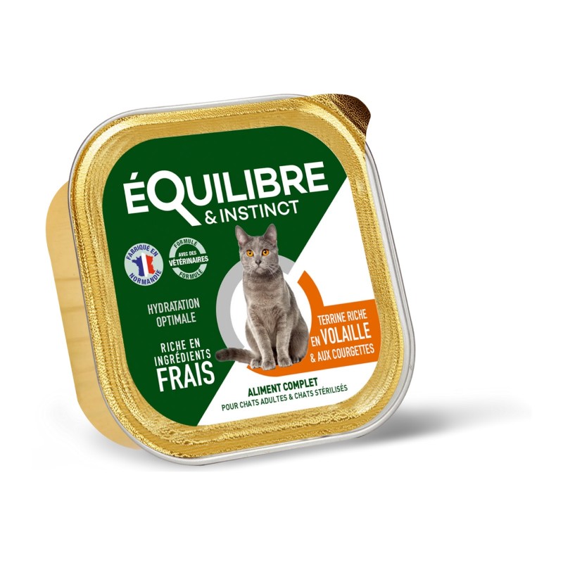 Mousse pour chat stérilisé sans céréales 85 g - EQUILIBRE & INSTINCT