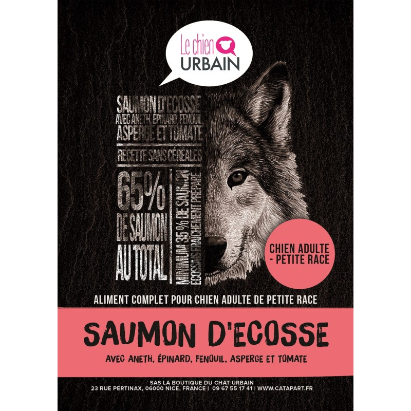 Croquettes sans céréale pour petit chien Saumon d’Ecosse, aneth, épinard, fenouil, asperge, tomate  - LE CHIEN URBAIN à Nice