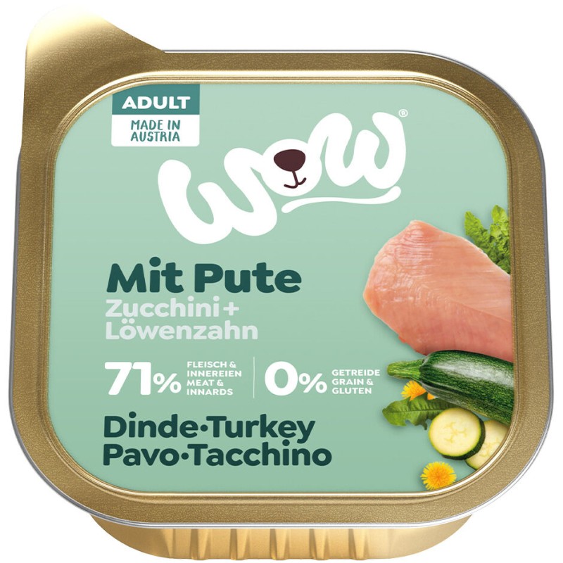 Pâtée naturelle en barquette pour chien Wow 150g
