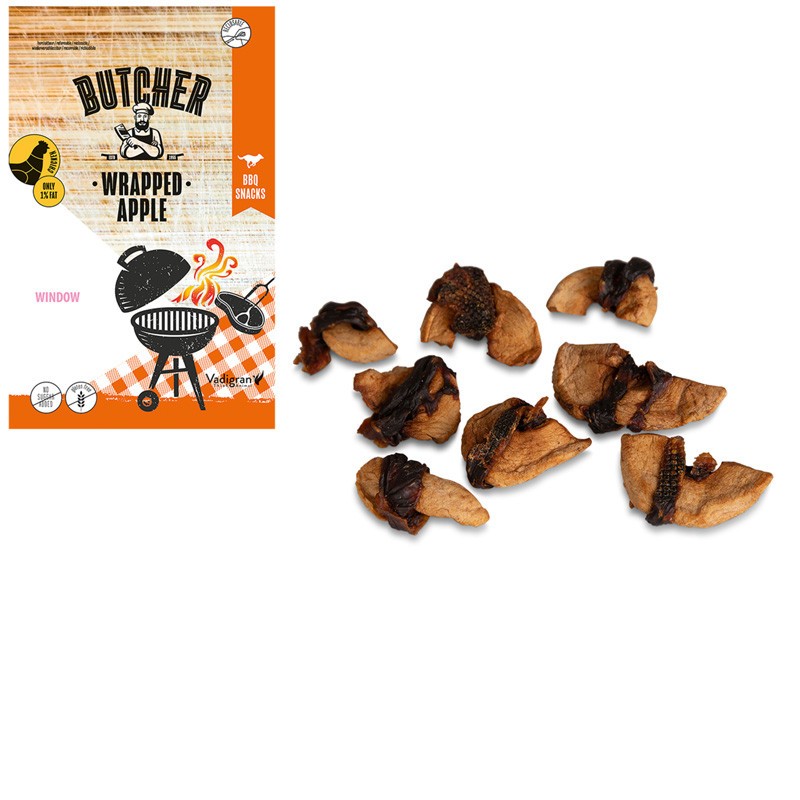 Friandises naturelles pour chien au poulet et pomme Wrapped Butcher BBQ 70g - VADIGRAN