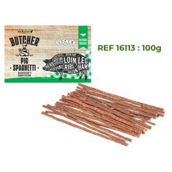 Friandises naturelles pour chien Spaghettis de porc Butcher BBQ 100g