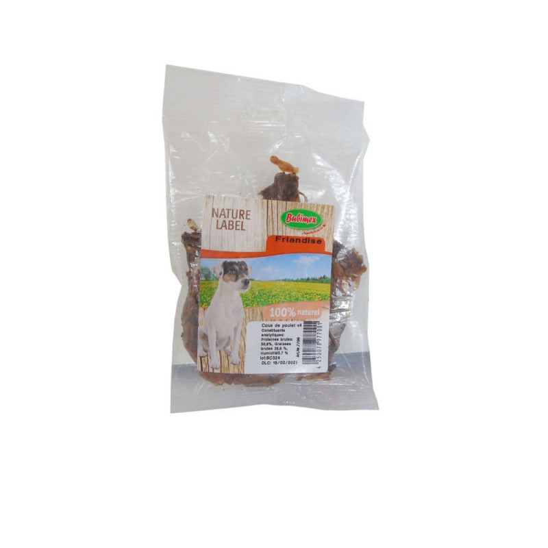 Friandises naturelles pour chien cous de poulet séché x4 - BUBIMEX