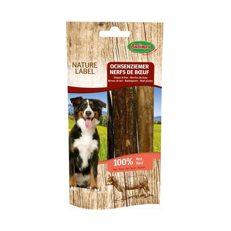 Friandises naturelles pour chien nerfs boeuf 12cm 70g - BUBIMEX