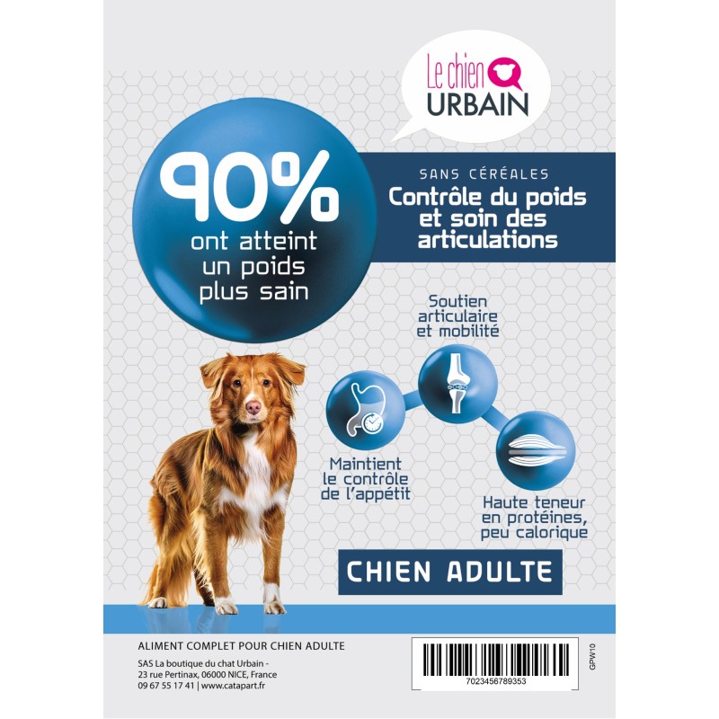 Croquettes sans céréales pour chien - Peptide+ Contrôle du poids 10 kg - Le Chien Urbain