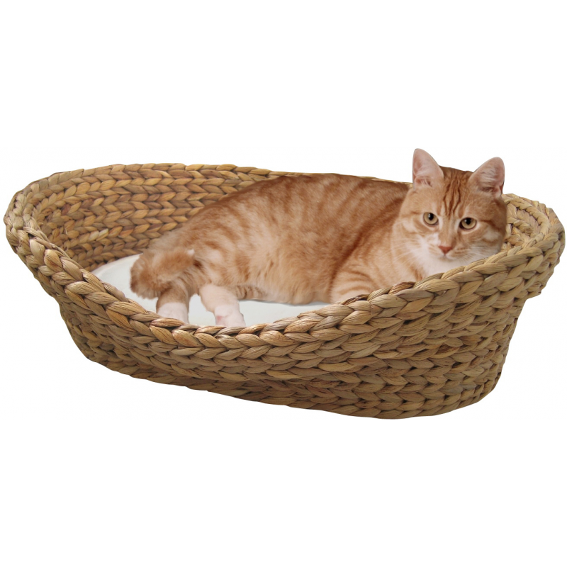 Panier pour chat et petit chien en jacinthe d'eau tressée - SILVIO DESIGN