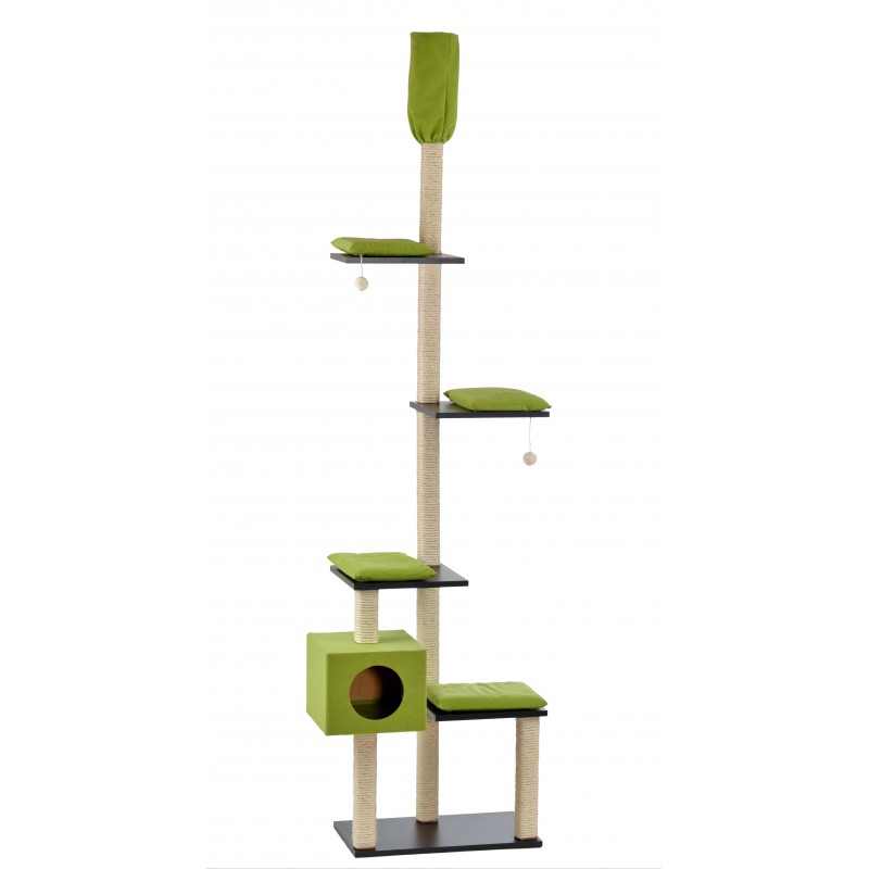 Arbre à chat haut plafonier en bois Bashira  - SILVIO DESIGN