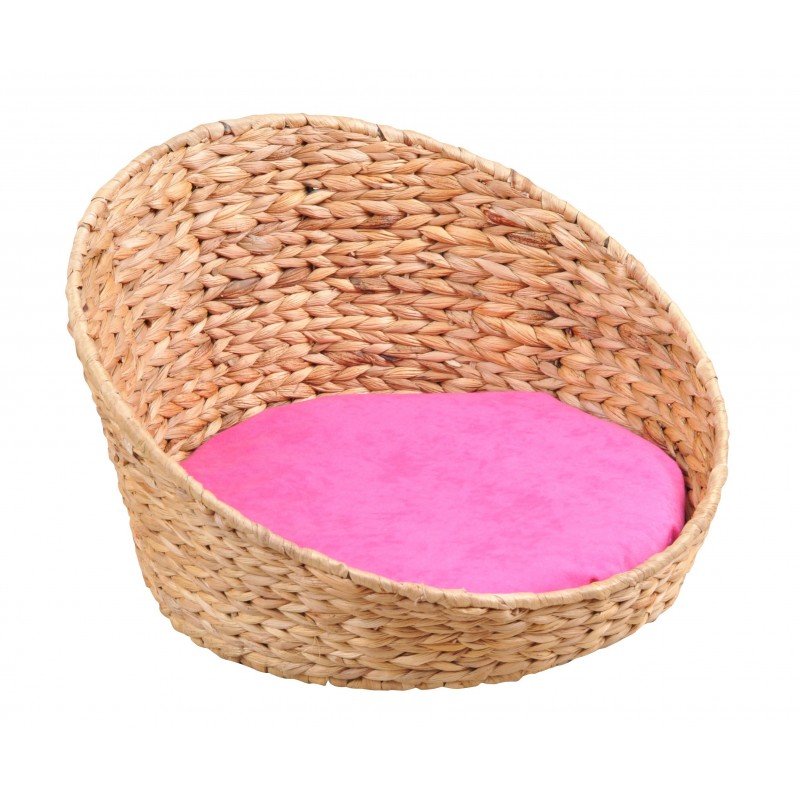 Corbeille pour petit chien et pour chat en jacinthe d'eau tressée Queeny - SILVIO DESIGN