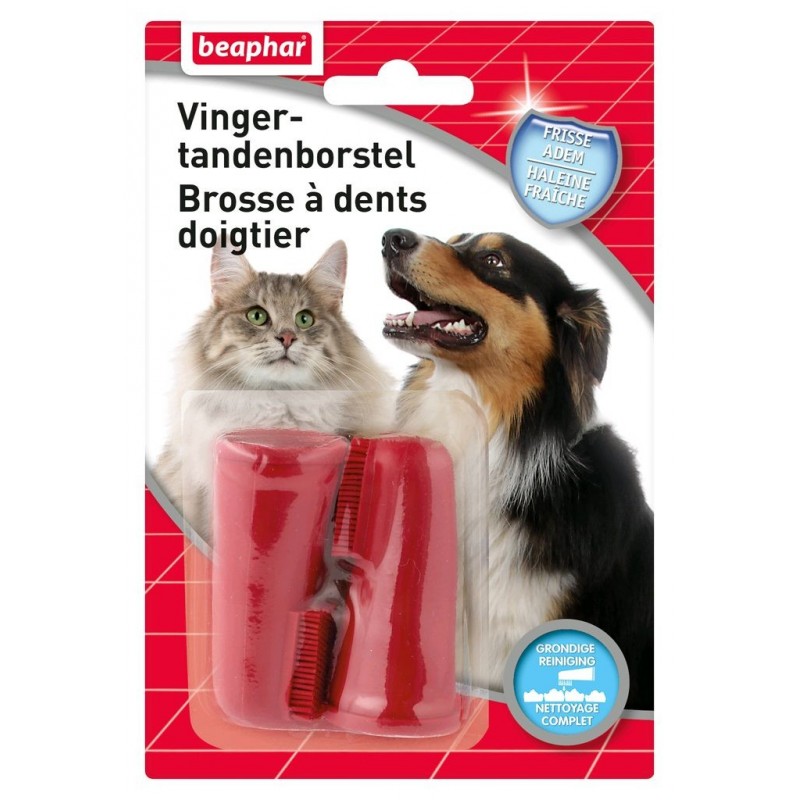 Brosse à dents doigtier pour chien et chat - BEAPHAR