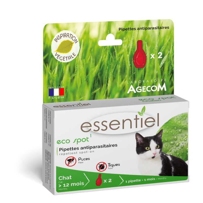ESSENTIEL- Pipette anti-puces naturelle pour chat 100% naturelle