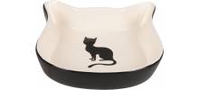 Gamelle en céramique tête de chat noir 200 ml - FLAMINGO