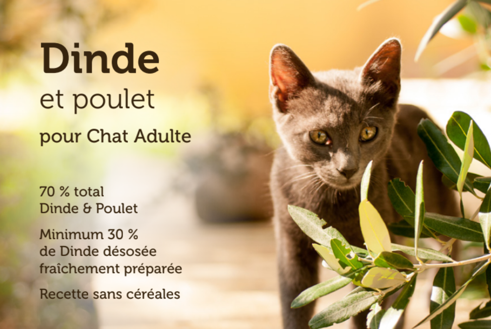 Croquettes chat adulte Dinde Poulet 1,5 kg - Le chat Urbain à Nice